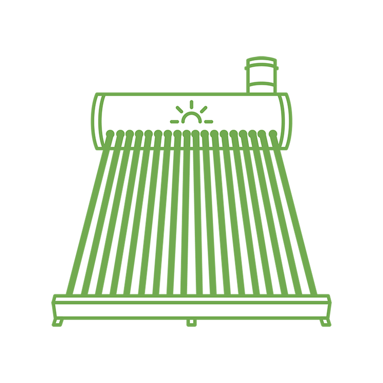 illustration of a solar water heater