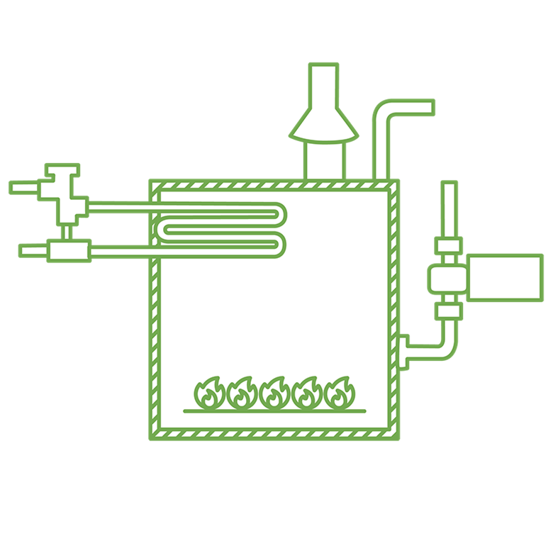 illustration of a tankless coil water heater